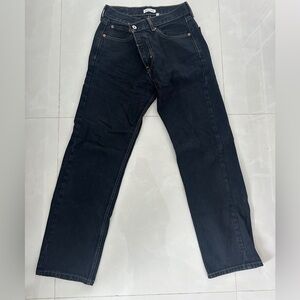 Parke Black Straight-Leg Jeans